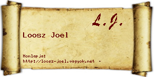 Loosz Joel névjegykártya